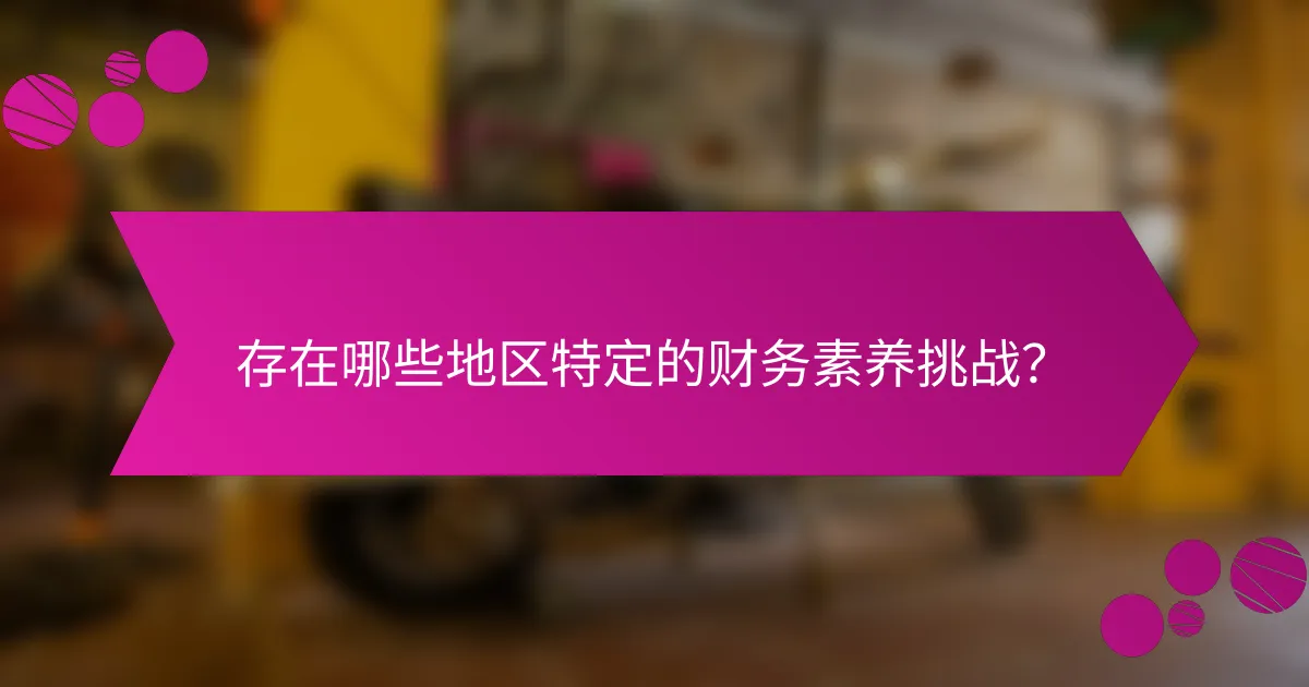 存在哪些地区特定的财务素养挑战？
