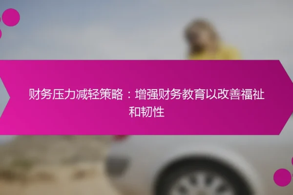 财务压力减轻策略:增强财务教育以改善福祉和韧性