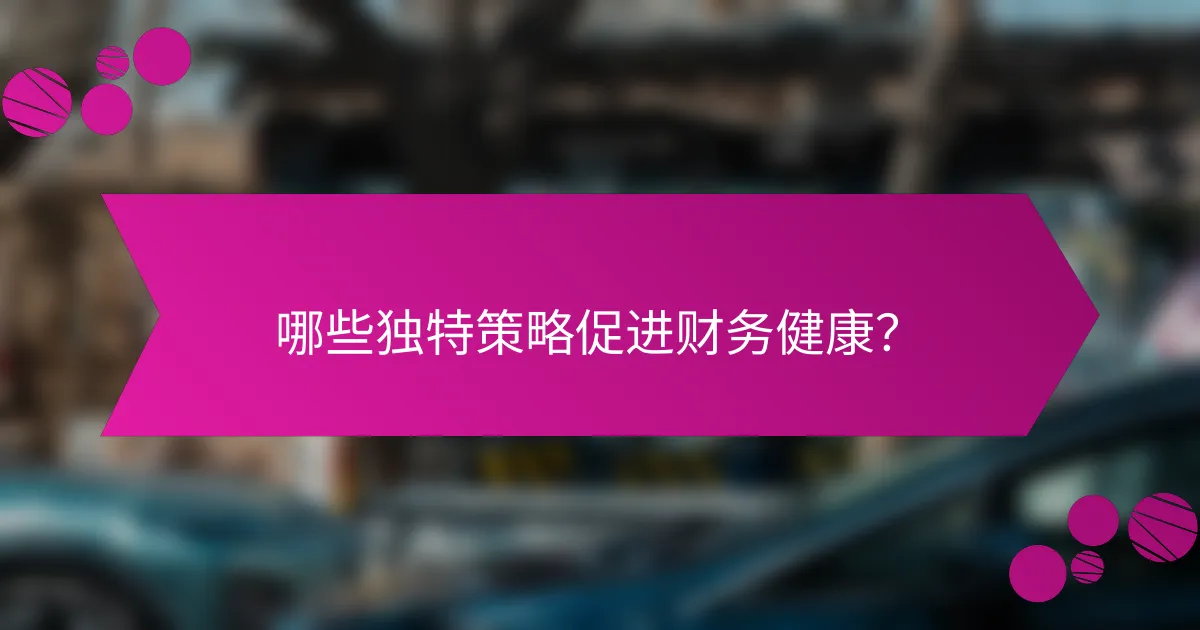 哪些独特策略促进财务健康？