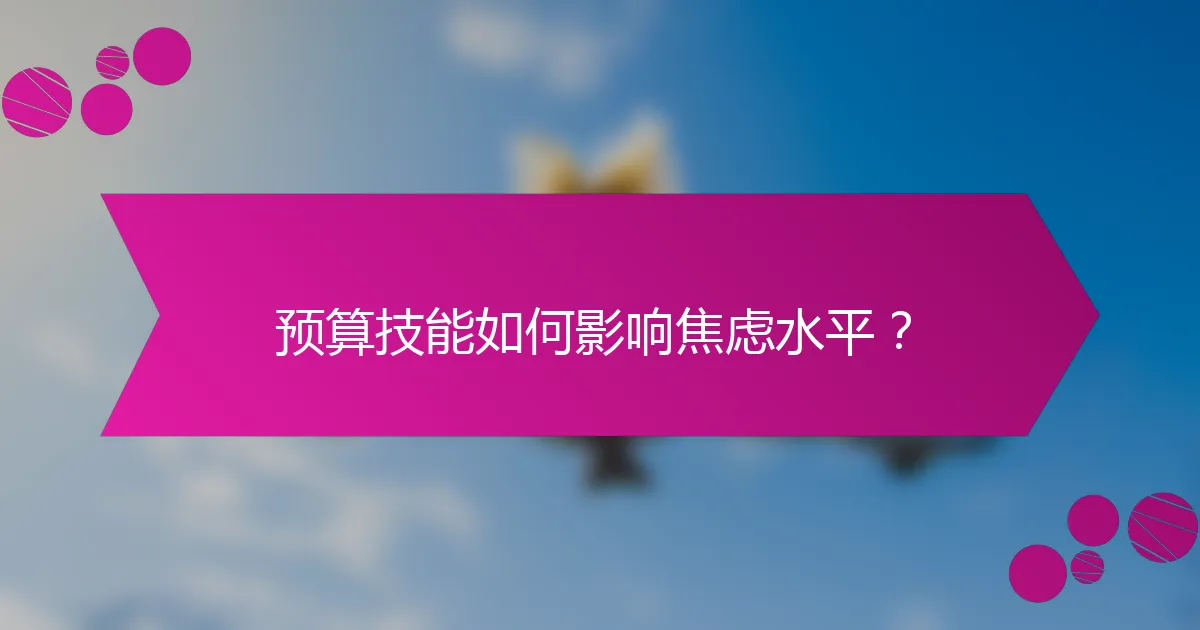 预算技能如何影响焦虑水平？