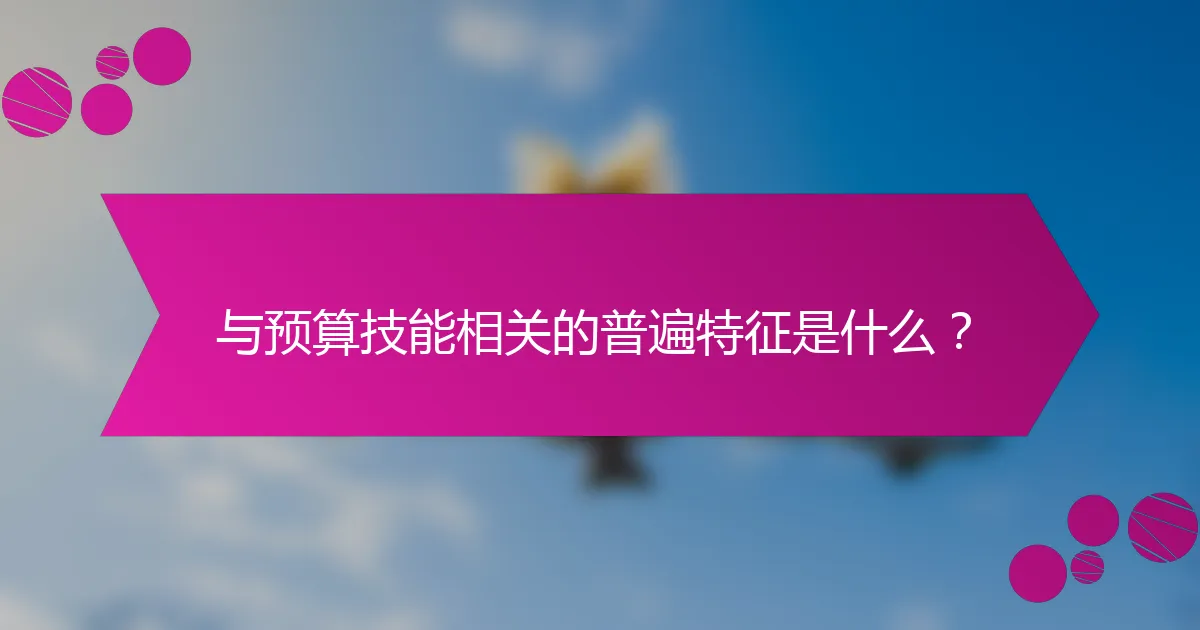 与预算技能相关的普遍特征是什么？