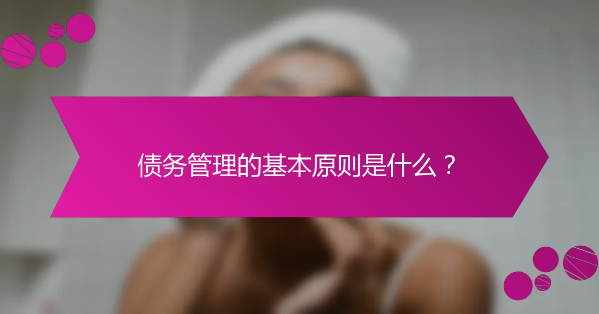 债务管理的基本原则是什么？